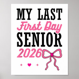 Poster Mon Dernier Premier Jour Senior 2026 Coquette Pink