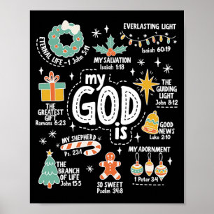 Poster Mon Dieu est Noël Jésus est la raison Foi Chri