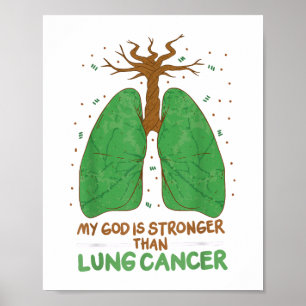 Poster Mon Dieu Est Plus Fort Que Le Cancer Du Poumon