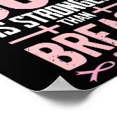 Poster Mon Dieu Est Plus Fort Que Le Cancer Du Sein Ruban (Coin)