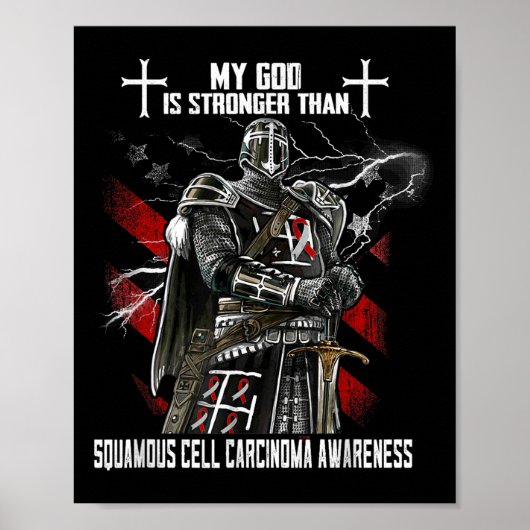 Poster Mon Dieu Est Plus Fort Que Le Carcinome Cellulaire (Devant)