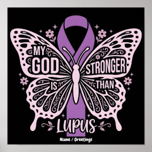 Poster Mon Dieu Est Plus Fort Que le Lupus Guerrier de Fo
