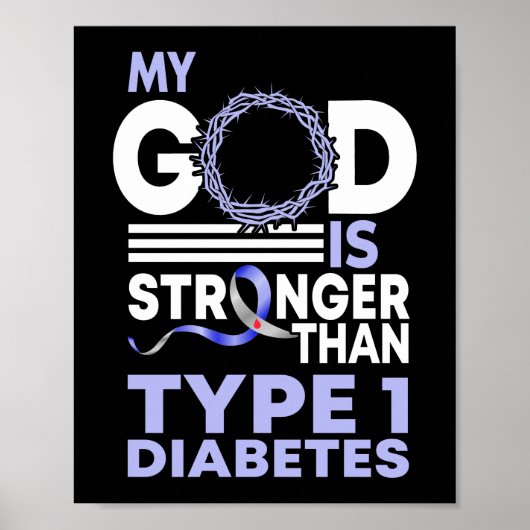 Poster Mon Dieu Est Plus Fort Que Le Type 1 Sensibilisati (Devant)