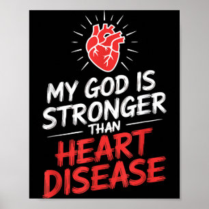 Poster Mon Dieu est plus fort que les maladies cardiaques