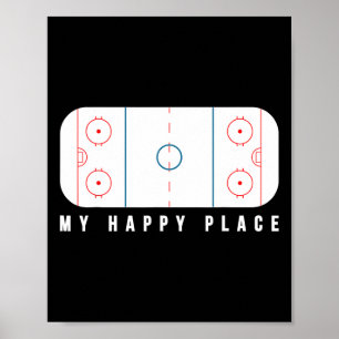 Poster Mon endroit heureux de hockey sur glace terrain de