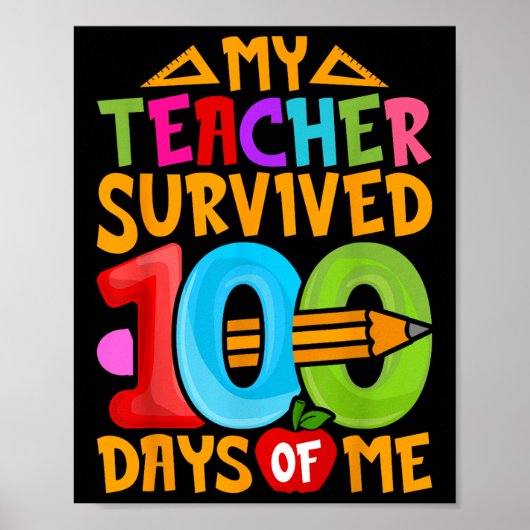 Poster Mon Enseignant A Survécu 100 Jours De Moi Dab 100 (Devant)
