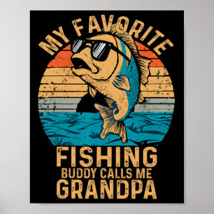 Poster Mon Épouse De Pêche Préférée M'Appelle Grand-Père 