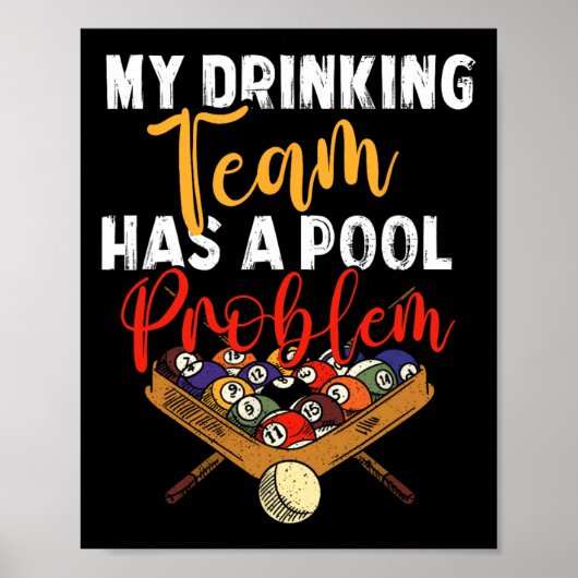 Poster Mon Équipe De Boissons A Problème De Billard Billa (Devant)
