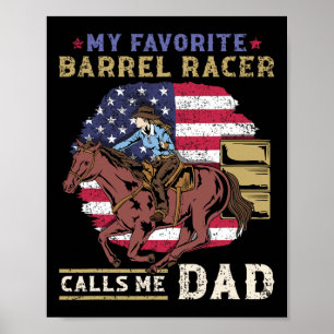 Poster Mon Favori Barrel Racer M'Appelle Papa I Horse Rid