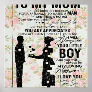Poster Mon Fils À Maman Cadeau Pour Maman, Maman Idée Cad