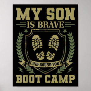Poster Mon fils est courageux et en route pour le camp d'