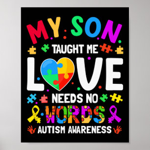 Poster Mon Fils M'A Appris Amour N'A Pas Besoin De Mots A