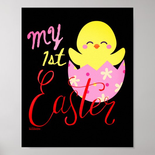 Poster MON FIRST EASTER drôle cadeau de poussin de pâques (Devant)
