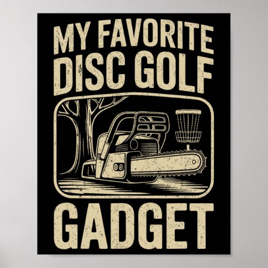 Poster Mon gadget préféré de disc golf drôle de disc golf (Devant)