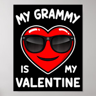 Poster Mon Grammy Est Mon Cœur De La Saint-Valentin Garço