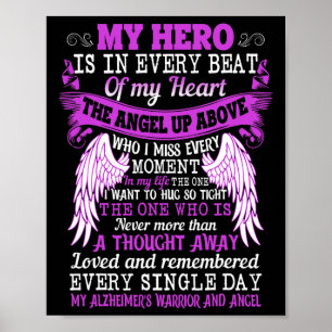 Poster Mon héros est Coeur Ange Pensée Le Guerrier d'Alzh