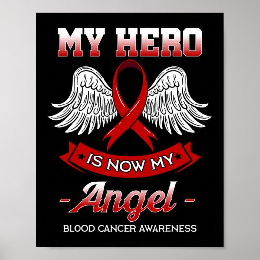 Poster Mon Héros Est Maintenant Mon Ange Cancer Sang Canc (Devant)