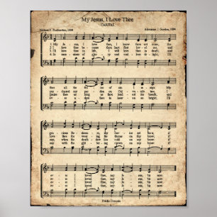 Poster Mon Jésus J'Aime L'Hymne Vintage