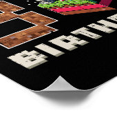 Poster Mon jeu pixel de 3ème anniversaire 3 Gâteau Vidéo  (Coin)