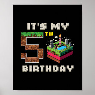 Poster Mon jeu pixel de 5 ans pour mon anniversaire avec 