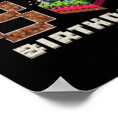 Poster Mon jeu pixel de 8 ans d'anniversaire 8 gâteau vid (Coin)