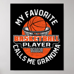 Poster Mon Joueur Bysketbyll favori m'appelle Grand-mère