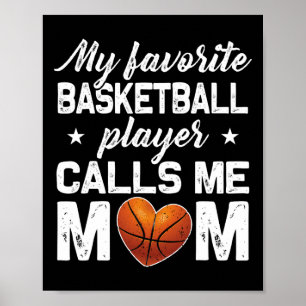 Poster Mon Joueur Bysketbyll Favori M'Appelle Maman