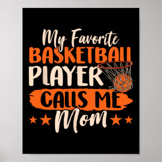 Poster Mon Joueur Bysketbyll Favori M'Appelle Maman Team