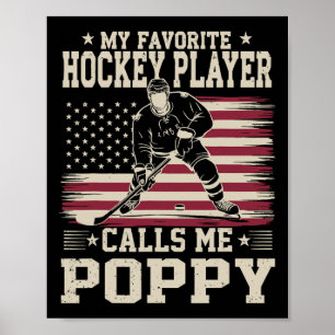 Poster Mon Joueur De Hockey Favori M'appelle Poppy Drapea