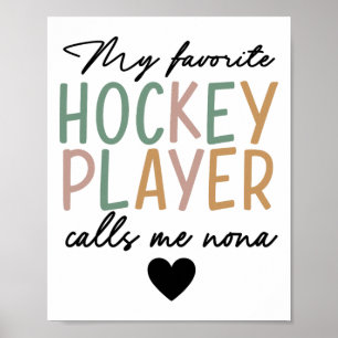 Poster Mon joueur de hockey préféré m'appelle Nona Vintag