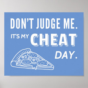 Poster Mon Jour de Triche Manger Pizza Humour de Régime
