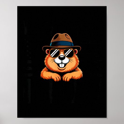 Poster Mon Jour Férié Préféré Groundhog Day Drapeau Des É (Devant)