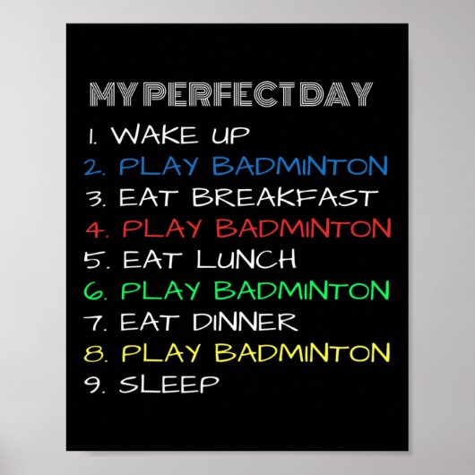 Poster Mon jour parfait Dminton Cool drôle (Devant)