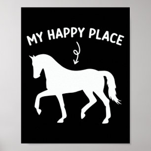 Poster Mon Joyeux Lieu Funny Horse Lover Équitation