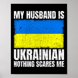 Poster Mon mari est le drapeau ukrainien pour femme Ukrai