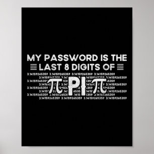 Poster Mon mot de passe est les 8 derniers chiffres de Pi