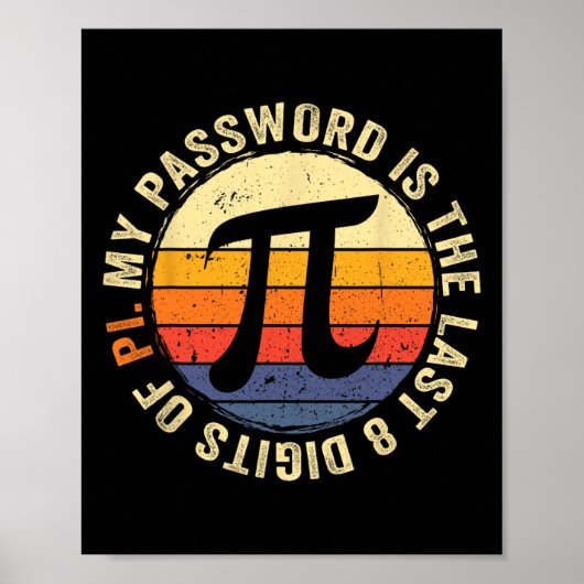 Poster Mon Mot Est Le Dernier 8 Chiffres De Pi Math Lover (Devant)