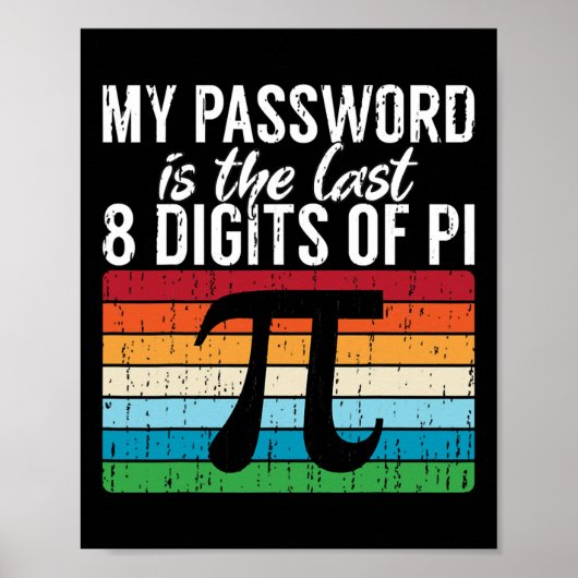 Poster Mon Mot Est Le Dernier 8 Chiffres De Pi Math Pi Da (Devant)