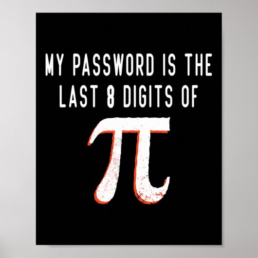 Poster Mon Mot Est Le Dernier 8 Chiffres De Pi Math Pi Da (Devant)