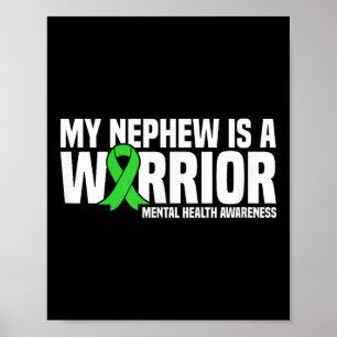 Poster Mon Nephew Est Un Warrier Green Ribbon Santé Menta