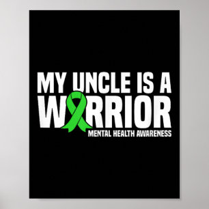 Poster Mon Oncle Est Un Guerrier Vert Ruban Santé Mentale