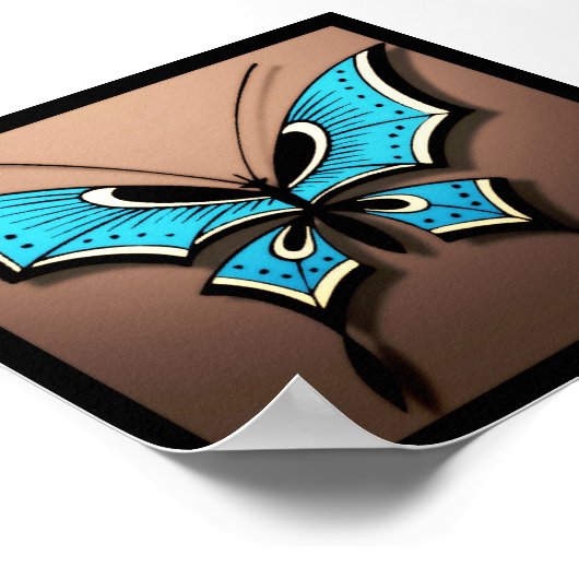 Poster Mon papillon bleu (Coin)
