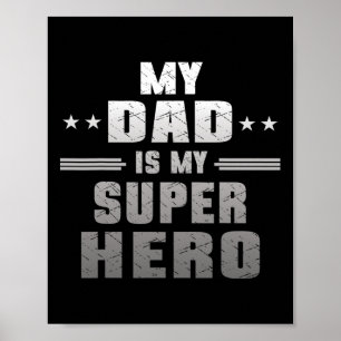 Poster Mon Père Est Mon Super Héros Papa Fête des pères