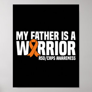 Poster Mon Père Est Un Guerrier Orange Ribbon Rsdcrps Con