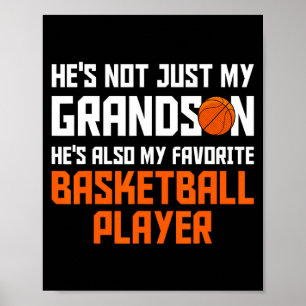 Poster Mon petit-fils parent de basket-ball préféré de ba