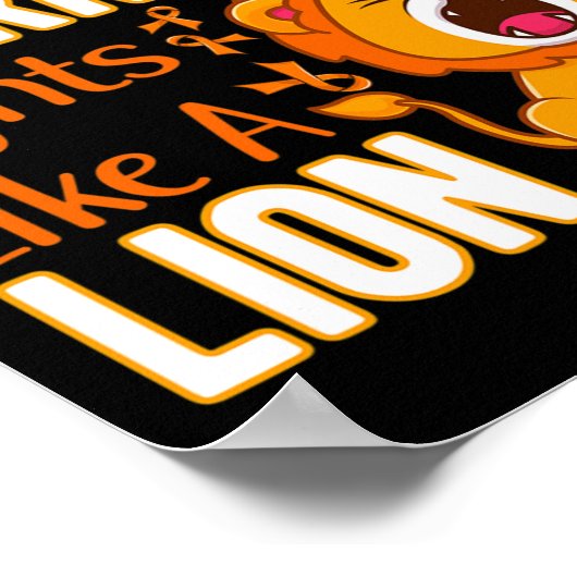 Poster Mon Petit Guerrier Se Batte Comme Un Lion Leukemia (Coin)