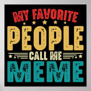 Poster Mon peuple favori m'appelle Mème Fête des Mères