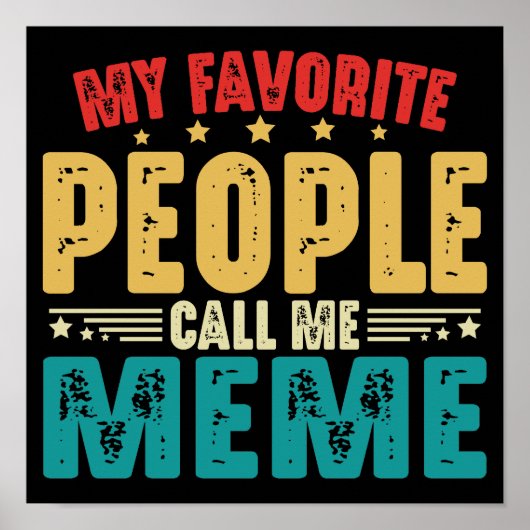 Poster Mon peuple favori m'appelle Mème Fête des Mères (Devant)