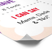 Poster Mon premier anniversaire Fiesta Fille 1 an Symbole (Coin)