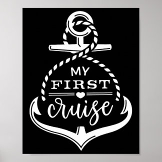 Poster Mon premier bateau de croisière ancre croisière ba